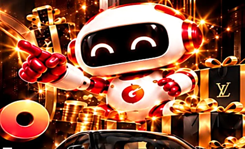 TapGo mascot greeting players with sample prizes